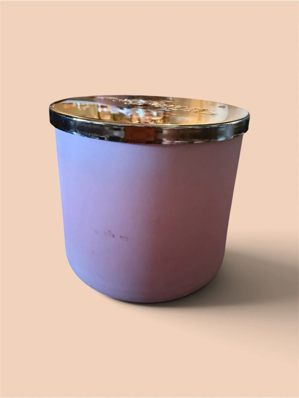 White Barn Pink Candle with Gold Lid — Champagne Toast Scent